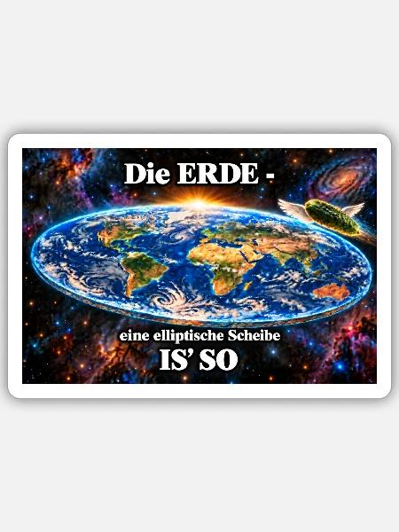 Die Erde - elliptische Scheibe - Sticker Größe S (10 x 10 cm) - Mattweiß