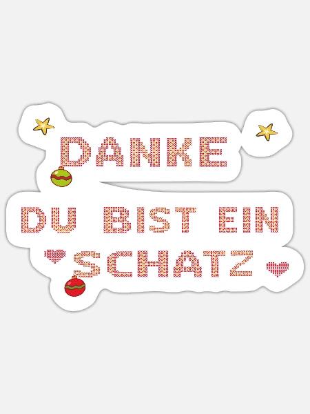 du bist ein Schatz - Sticker Größe S (10 x 10 cm) - Mattweiß