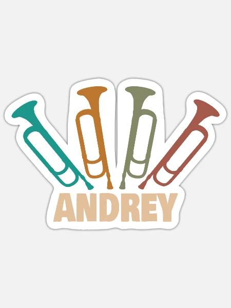 Andrey - Sticker Größe S (10 x 10 cm) - Mattweiß