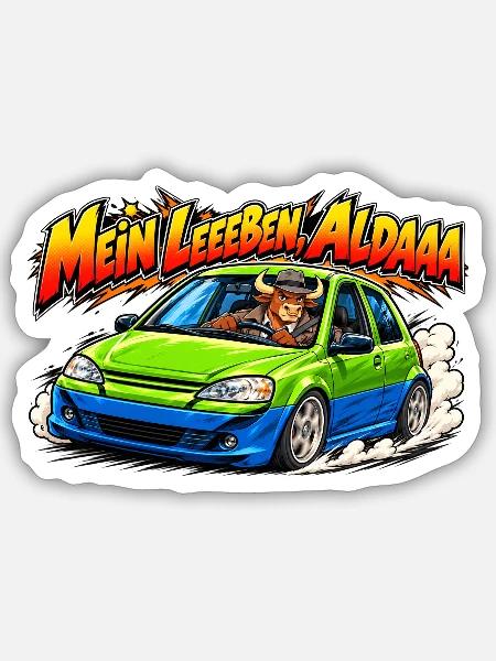 Mein Leben Alda Auto - Sticker Größe S (10 x 10 cm) - Mattweiß