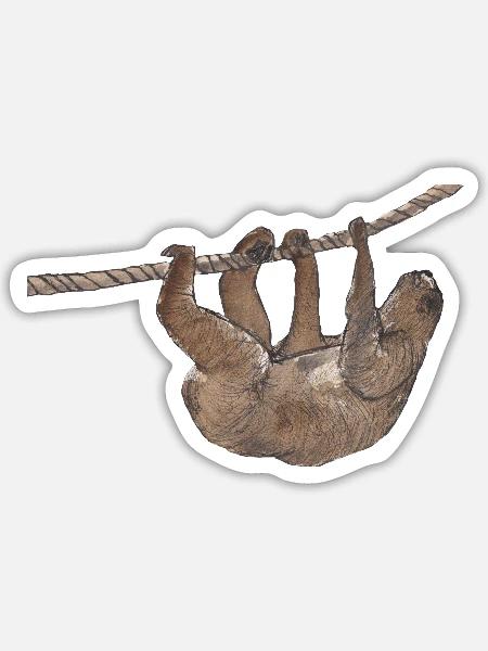 Faultier - Sticker Größe S (10 x 10 cm) - Mattweiß