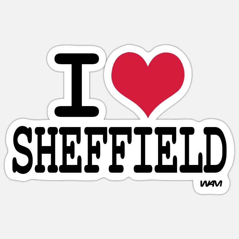 j'aime Sheffield par wam Sticker taille S (10 x 10 cm)