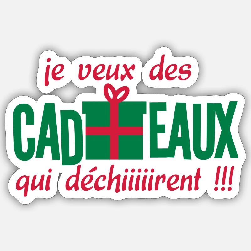 cadeaux qui déchirent - Sticker taille S (10 x 10 cm) - blanc mat