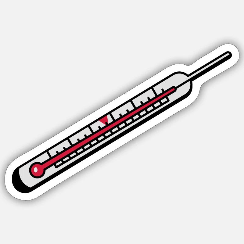 A mercury thermometer - Sticker size S (10 x 10 cm) - white matte