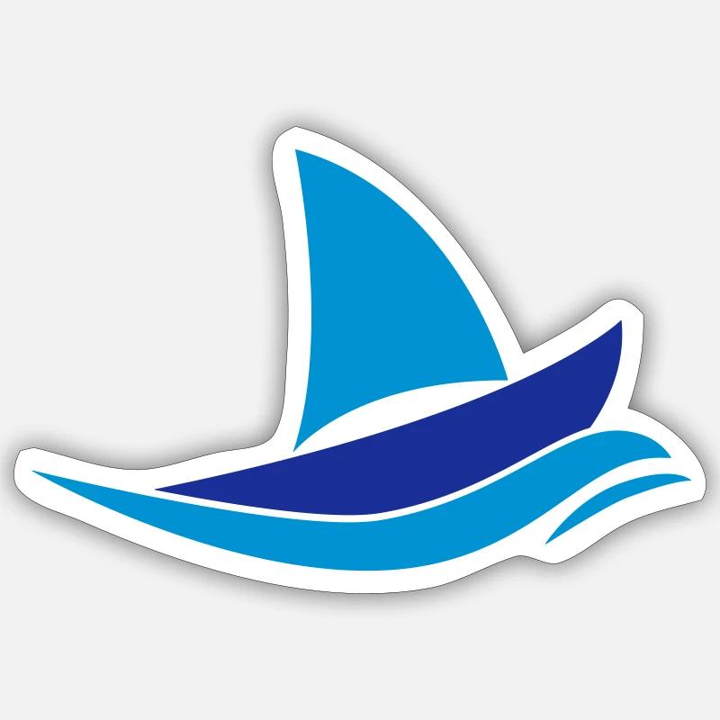 sailing - Sticker taille S (10 x 10 cm) - blanc mat