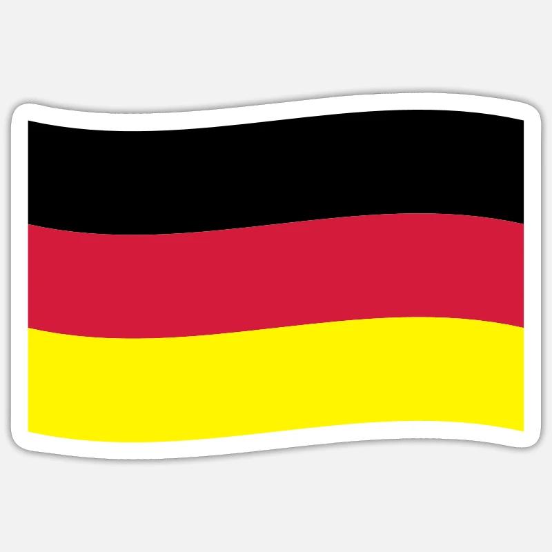 Allemagne Drapeau - Sticker taille S (10 x 10 cm) - blanc mat