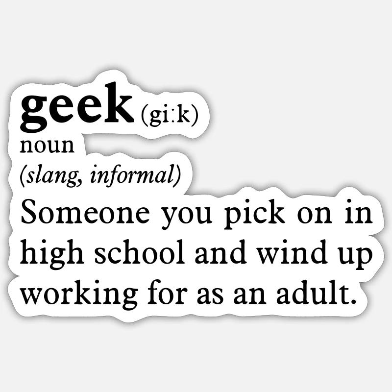 Geek definition - Sticker size S (10 x 10 cm) - white matte