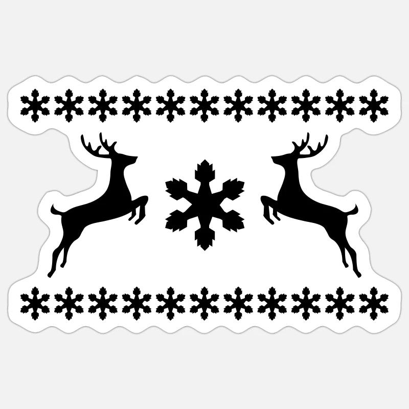 Rentier Weihnachten Pullover Sticker Größe S (10 x 10 cm)