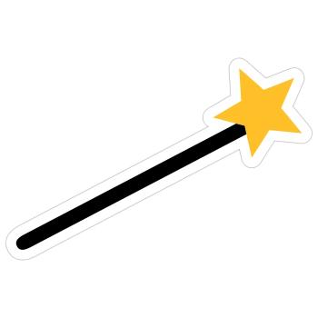 Magicien - Sticker taille S (10 x 10 cm) - blanc mat - Devant