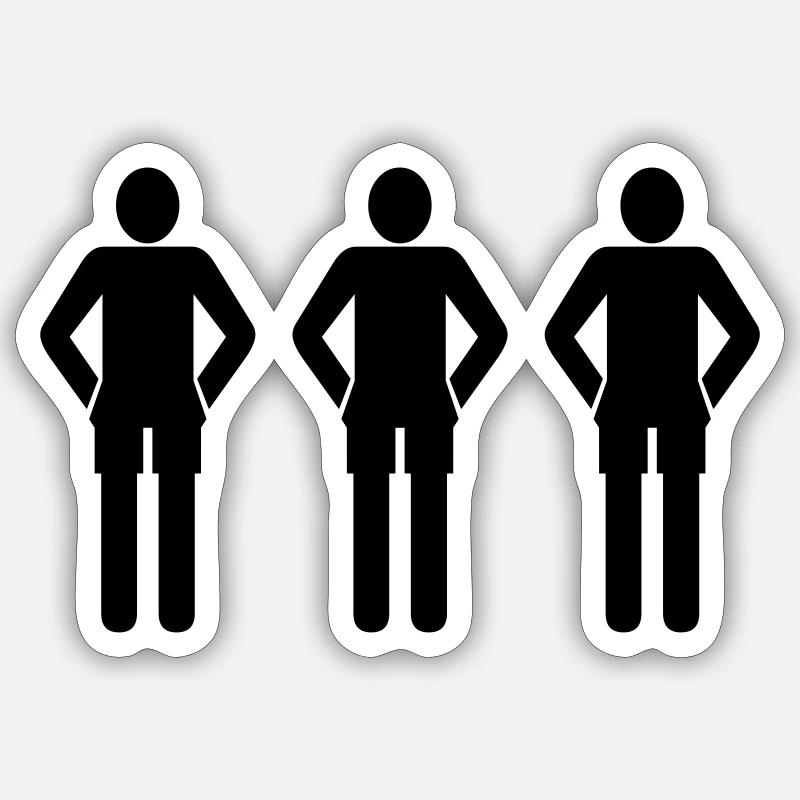 3schwarz Sticker Größe S (10 x 10 cm)