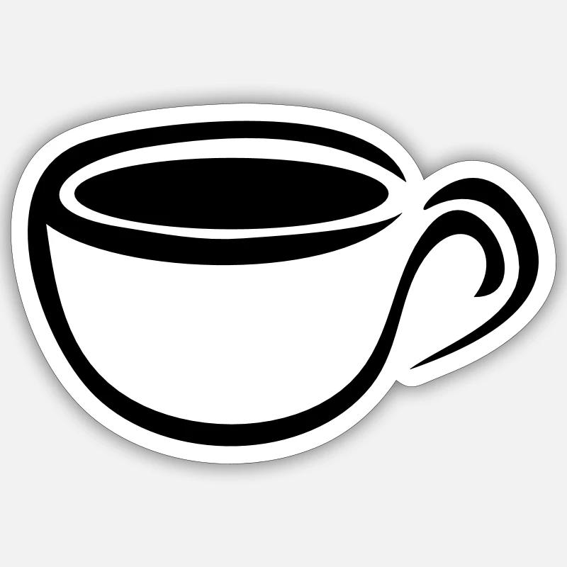 Coffee Cup Coffee Coffee 1c - Sticker size S (10 x 10 cm) - white matte