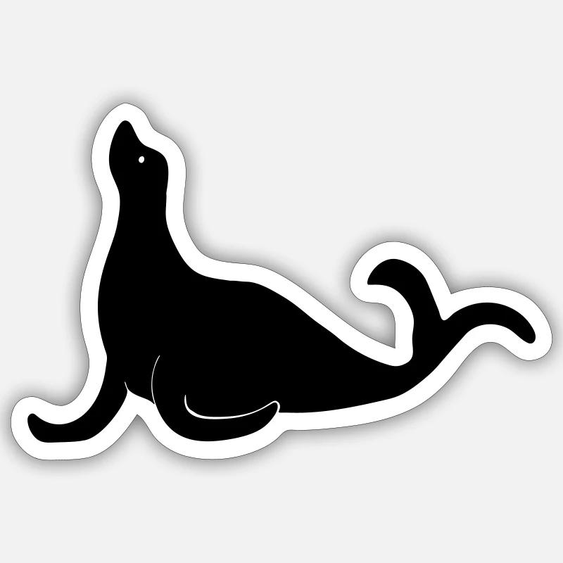 otarie - Sticker taille S (10 x 10 cm) - blanc mat