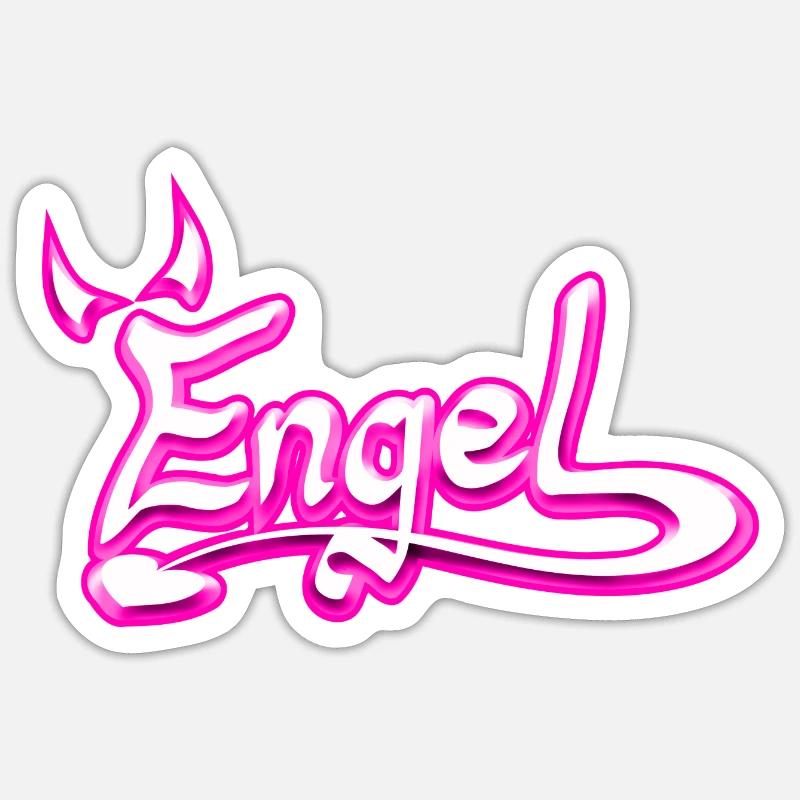 Engel pink,Geschenkidee Sticker Größe S (10 x 10 cm)