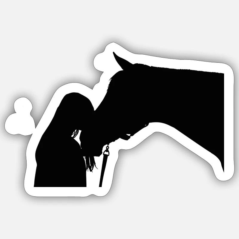 cheval - Sticker taille S (10 x 10 cm) - blanc mat