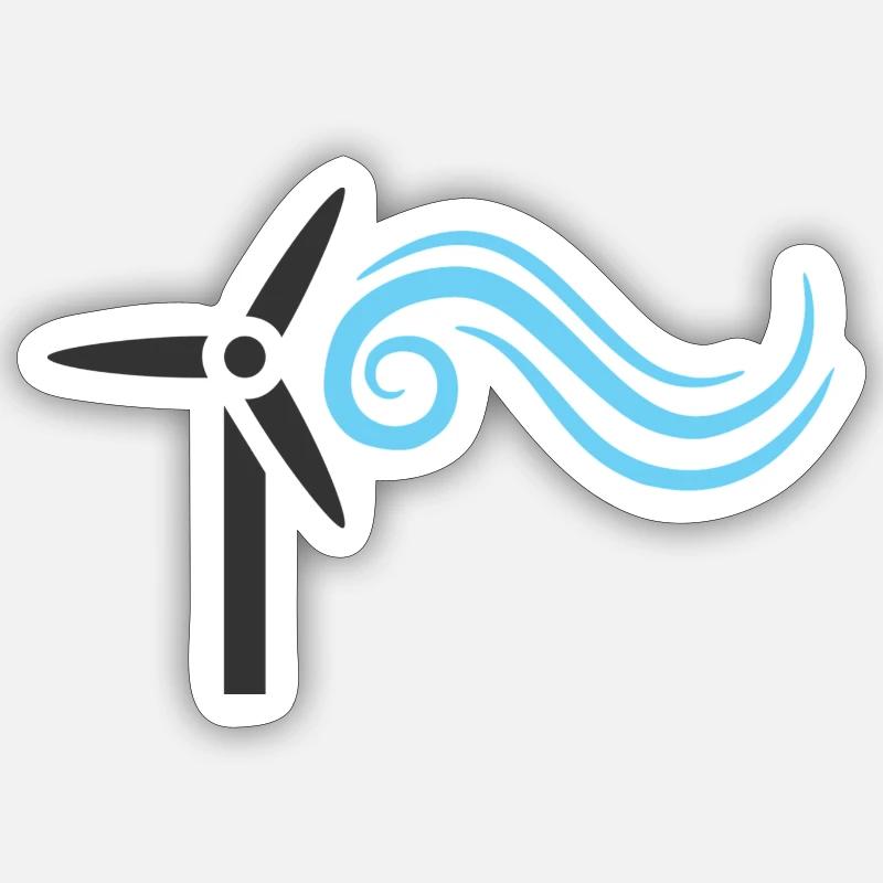 Windrad - Sticker Größe S (10 x 10 cm) - Mattweiß