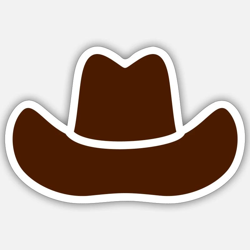 Cowboy hat gift - Sticker size S (10 x 10 cm) - white matte