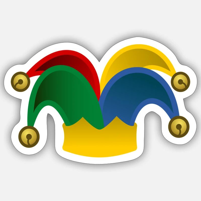 chapeau de bouffon - Sticker taille S (10 x 10 cm) - blanc mat