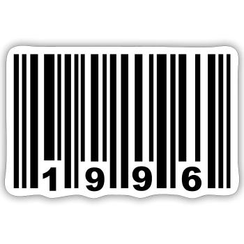 1996 - Sticker size S (10 x 10 cm) - white matte - Front