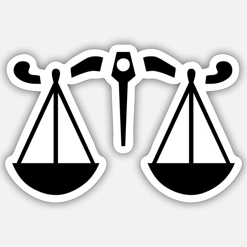 Sternzeichen - Waage - Sticker Größe S (10 x 10 cm) - Mattweiß