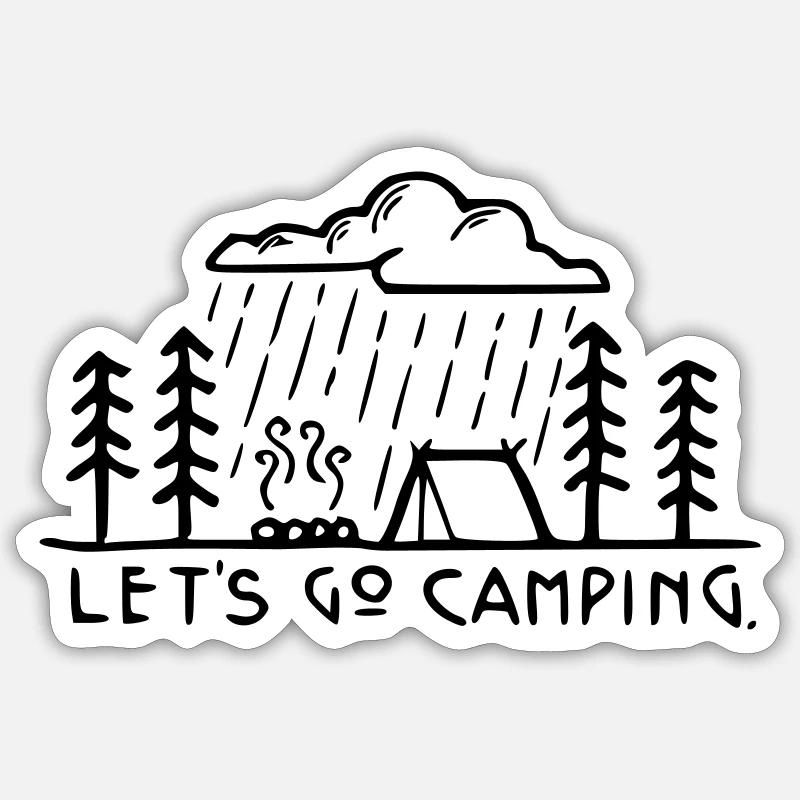 Allons camper Sticker taille S (10 x 10 cm)