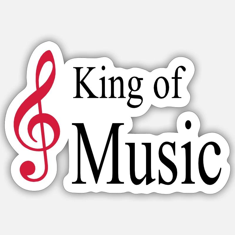 musique - Sticker taille S (10 x 10 cm) - blanc mat