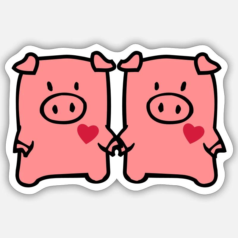 two cute pigs Sticker taille S (10 x 10 cm)