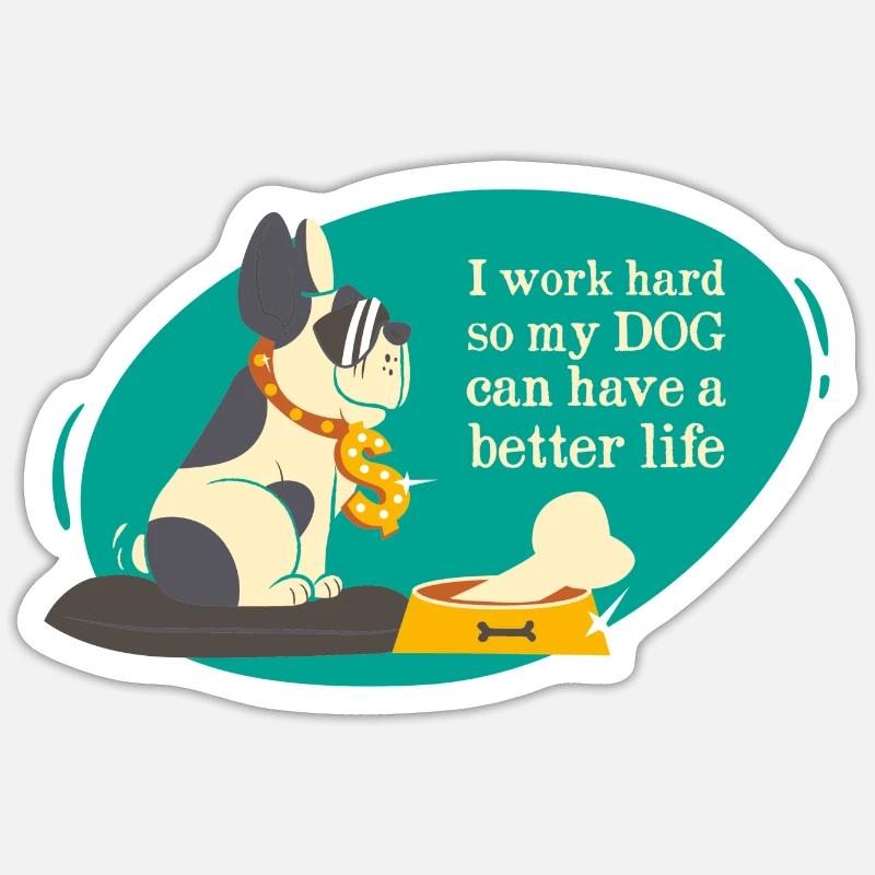 chien - Sticker taille S (10 x 10 cm) - blanc mat