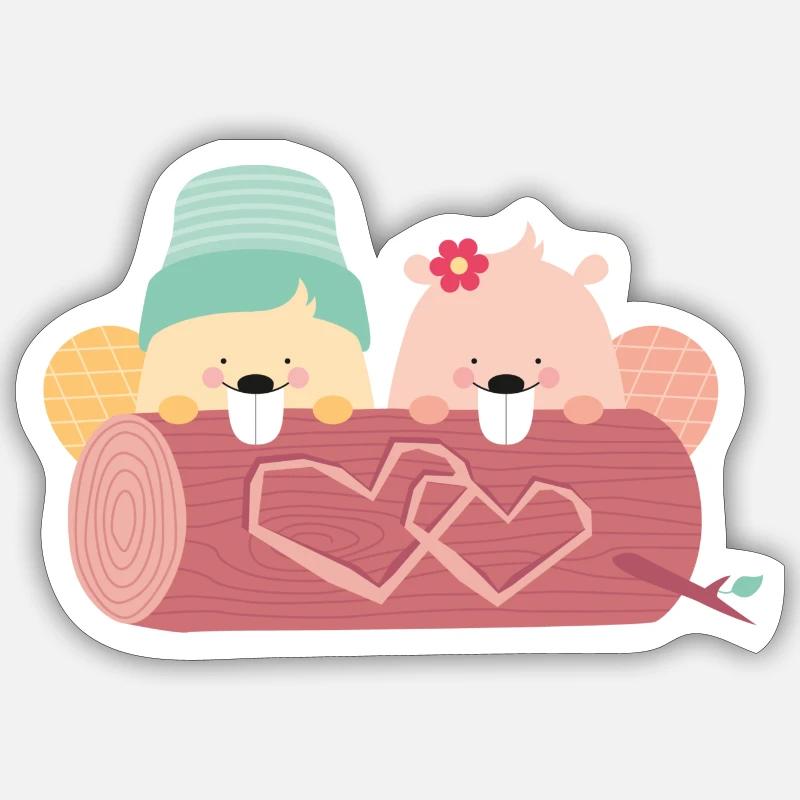 BEAVER DATE - Sticker Größe S (10 x 10 cm) - Mattweiß