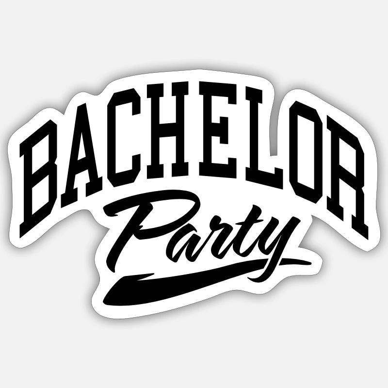 Bachelor Party - Sticker taille S (10 x 10 cm) - blanc mat