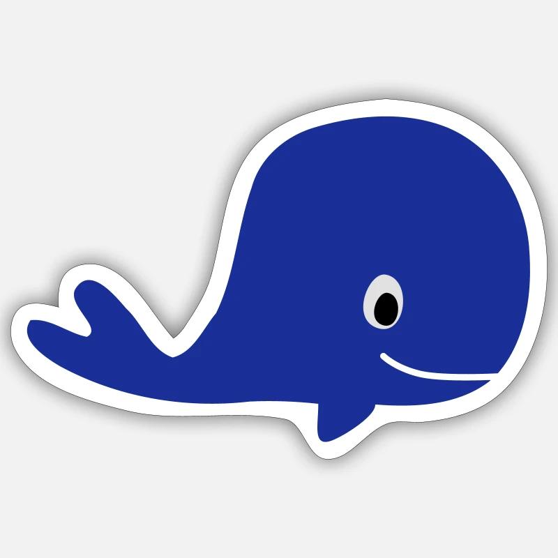 Wal - Sticker Größe S (10 x 10 cm) - Mattweiß