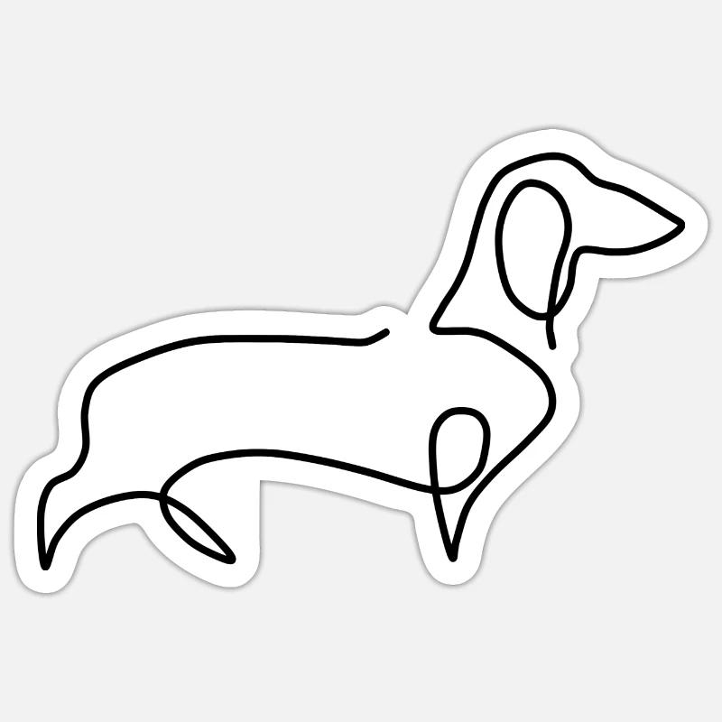 teckel - Sticker taille S (10 x 10 cm) - blanc mat