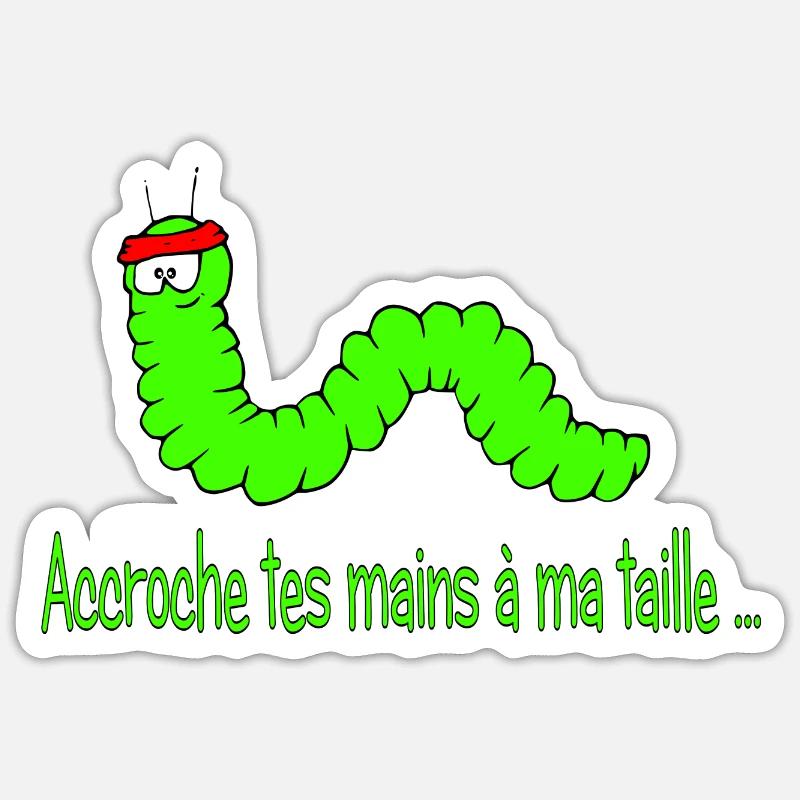 la chenille - Sticker taille S (10 x 10 cm) - blanc mat