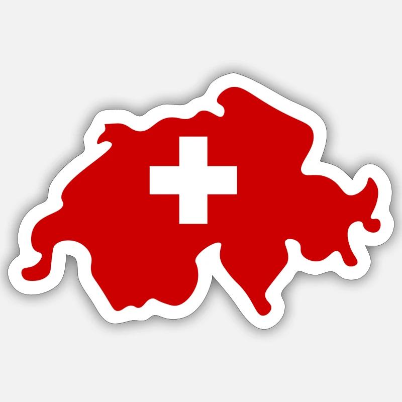 Suisse - Sticker taille S (10 x 10 cm) - blanc mat