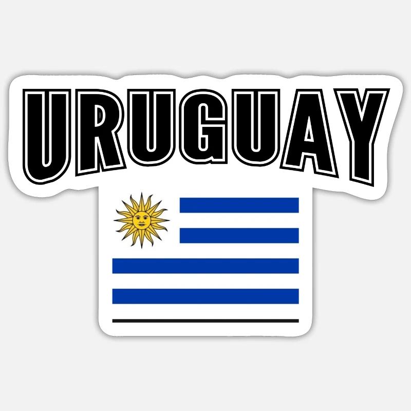 Uruguay - Sticker taille S (10 x 10 cm) - blanc mat