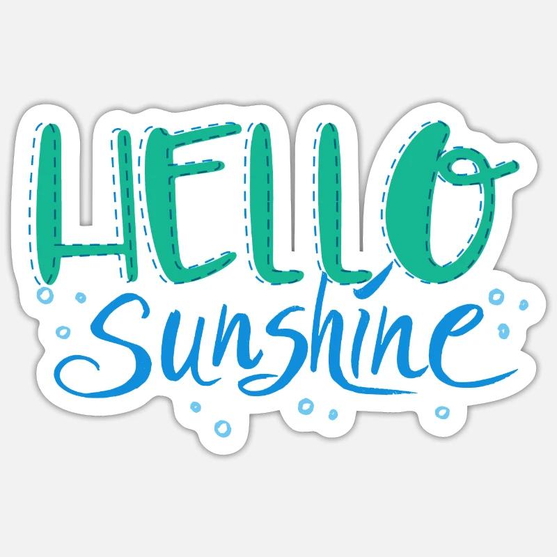 Hello Sunshine blue - Sticker Größe S (10 x 10 cm) - Mattweiß