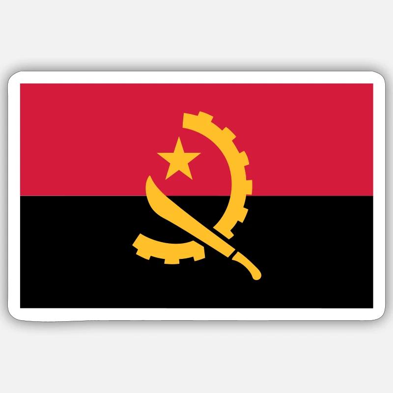 Angola Flag - Sticker size S (10 x 10 cm) - white matte