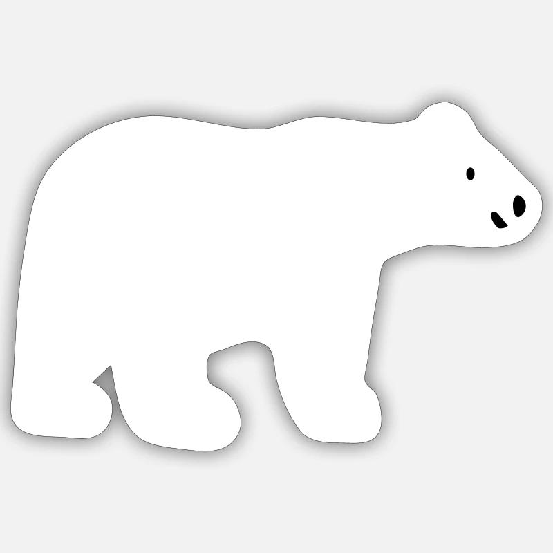 Eisbär - Sticker Größe S (10 x 10 cm) - Mattweiß