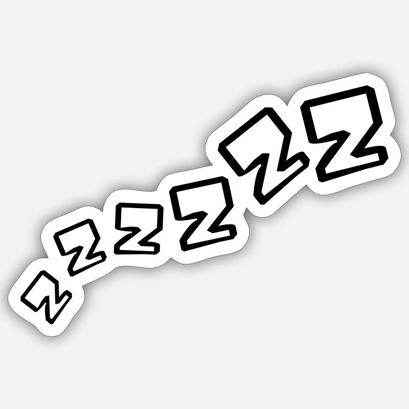 zzz sommeil fatigué épuisé ronflement soir nac - Sticker taille S (10 x 10 cm) - blanc mat