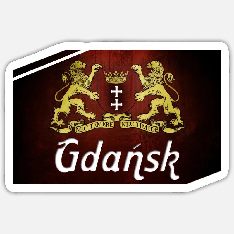 Danzig - Polen - Sticker Größe S (10 x 10 cm) - Mattweiß