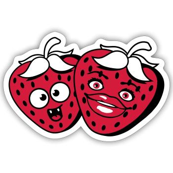 team couple paerchen love in love woman female ma - Sticker size S (10 x 10 cm) - white matte - Front