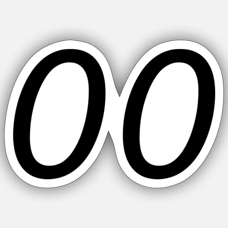 Double zéro - Sticker taille S (10 x 10 cm) - blanc mat