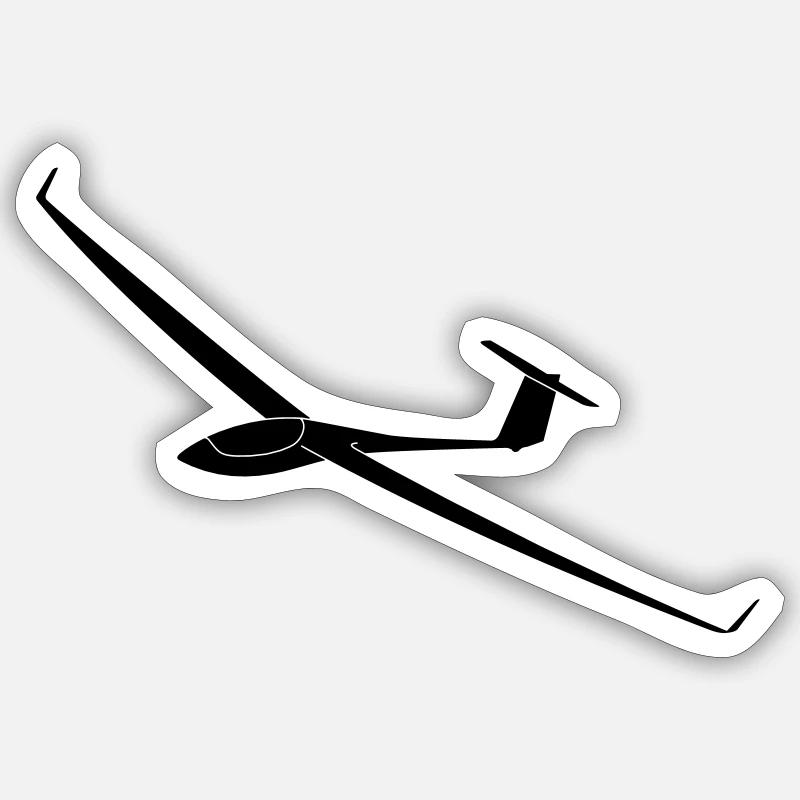 Glider ASW28 glide glider gift - Sticker size S (10 x 10 cm) - white matte