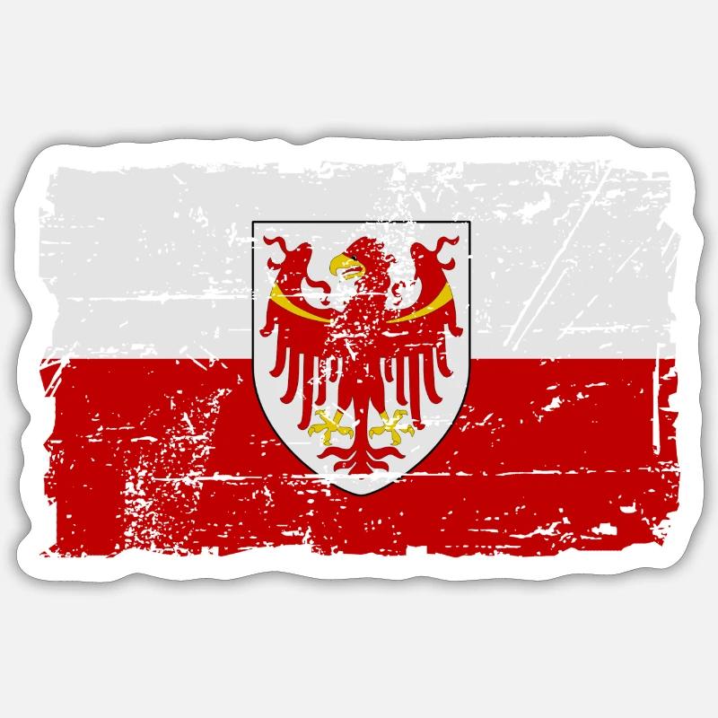 Haut-Adige - Drapeau - Bannière - Drapeau - Drapeau Sticker taille S (10 x 10 cm)