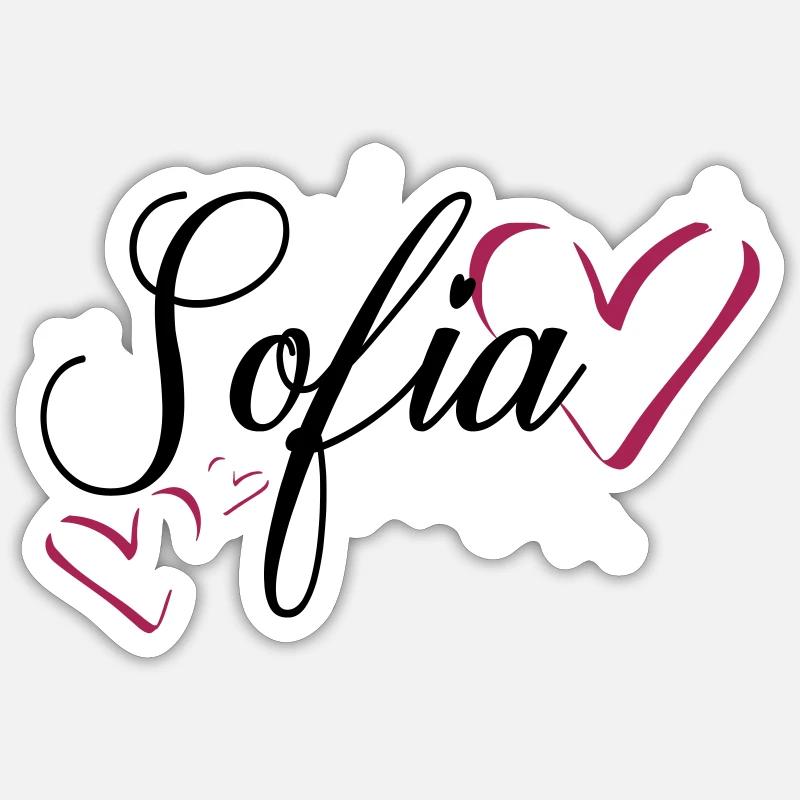 Sofia Name Vorname - Sticker Größe S (10 x 10 cm) - Mattweiß