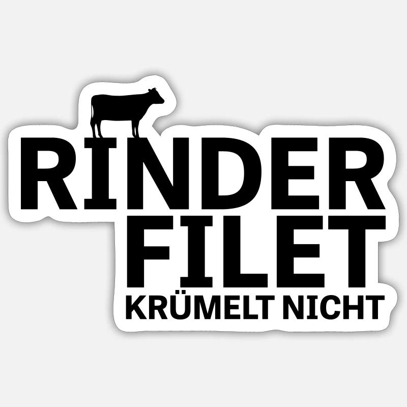 Beef filet does not crumble - Sticker size S (10 x 10 cm) - white matte