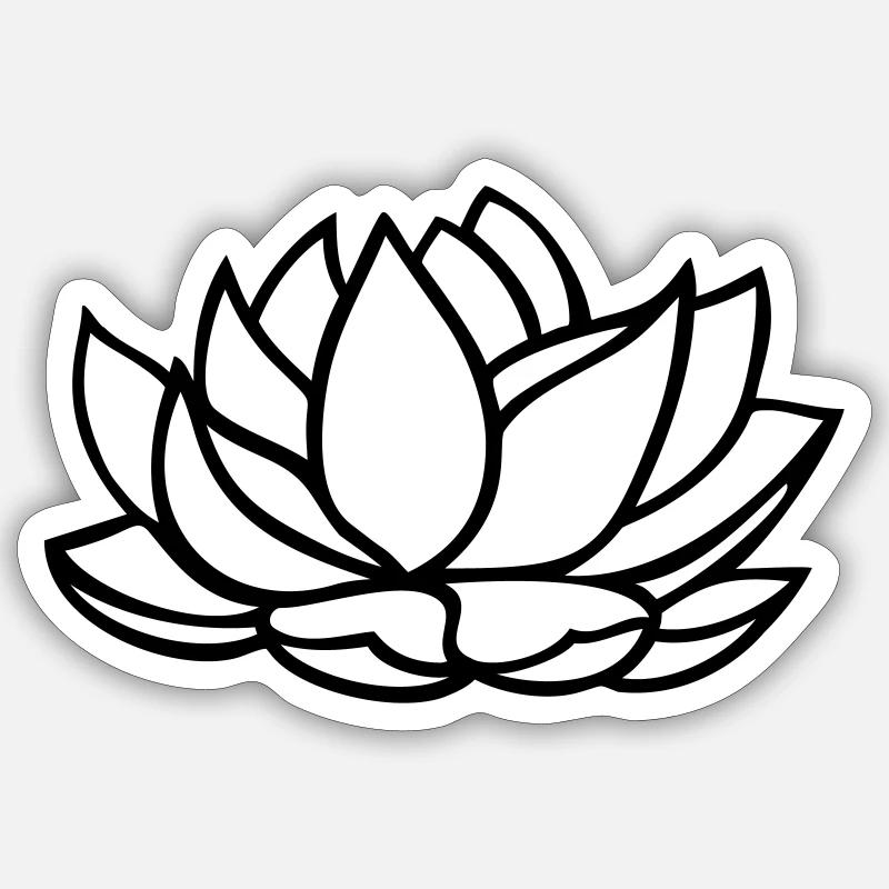 Fleur de Lotus - Sticker taille S (10 x 10 cm) - blanc mat