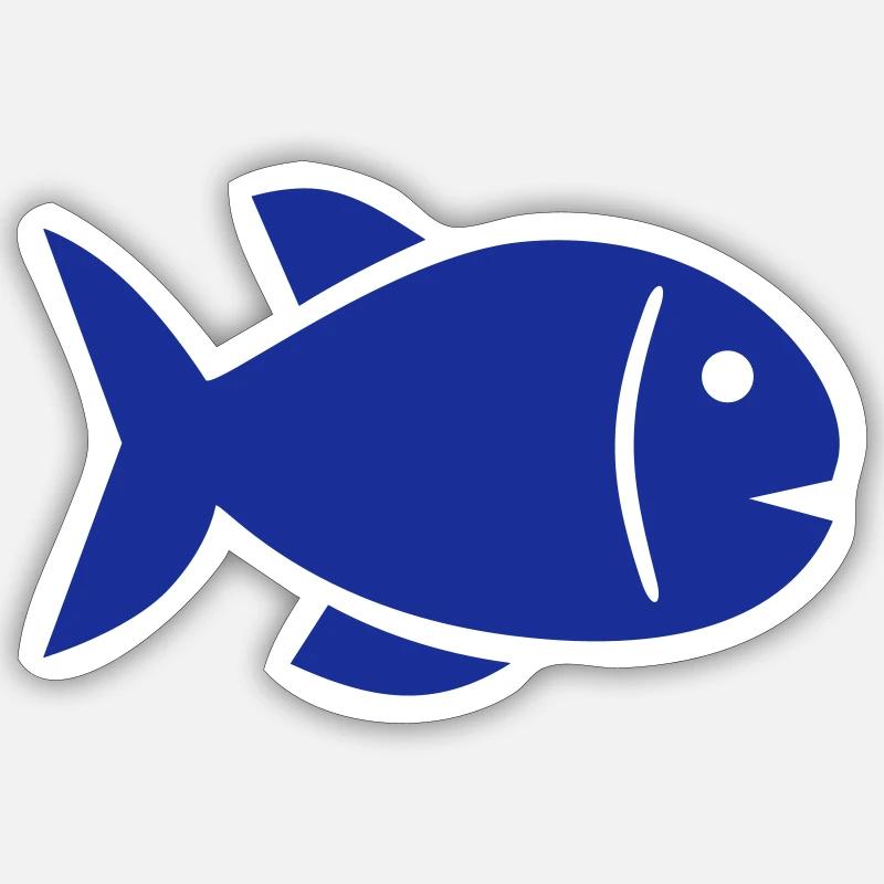 Poisson - Sticker taille S (10 x 10 cm) - blanc mat