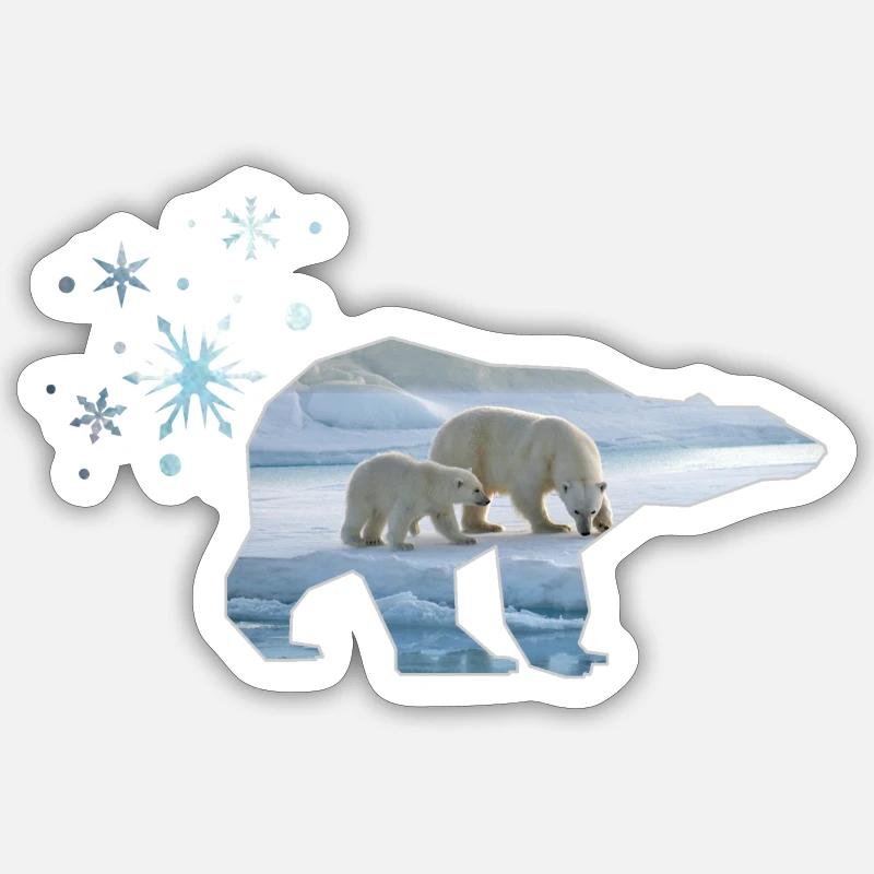 Eisbär - Sticker Größe S (10 x 10 cm) - Mattweiß