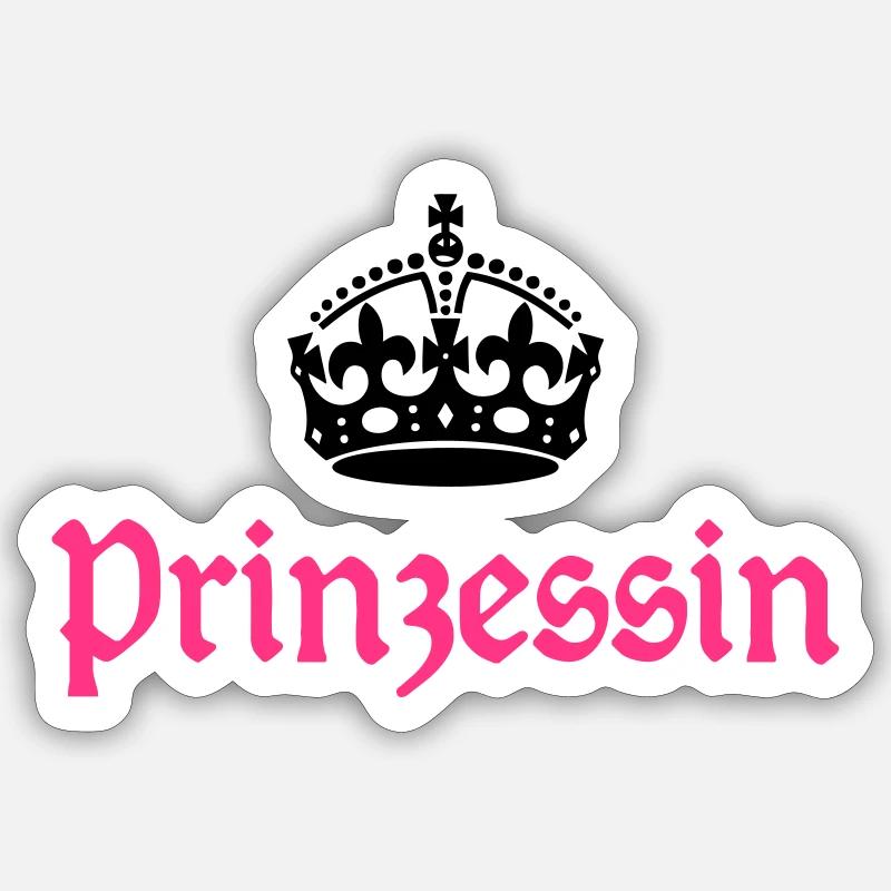 Princess with crown - Sticker size S (10 x 10 cm) - white matte