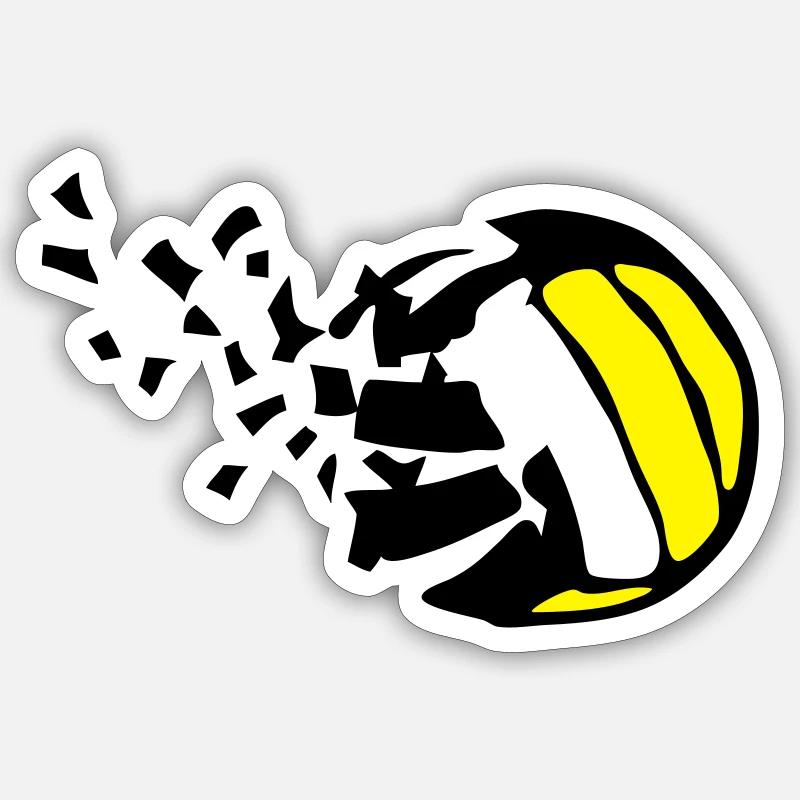 Explosion Volleyball Destructurer destructi - Sticker Größe S (10 x 10 cm) - Mattweiß